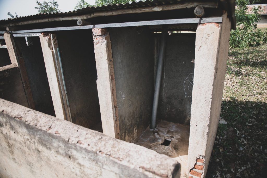 Old latrine with broken doors
