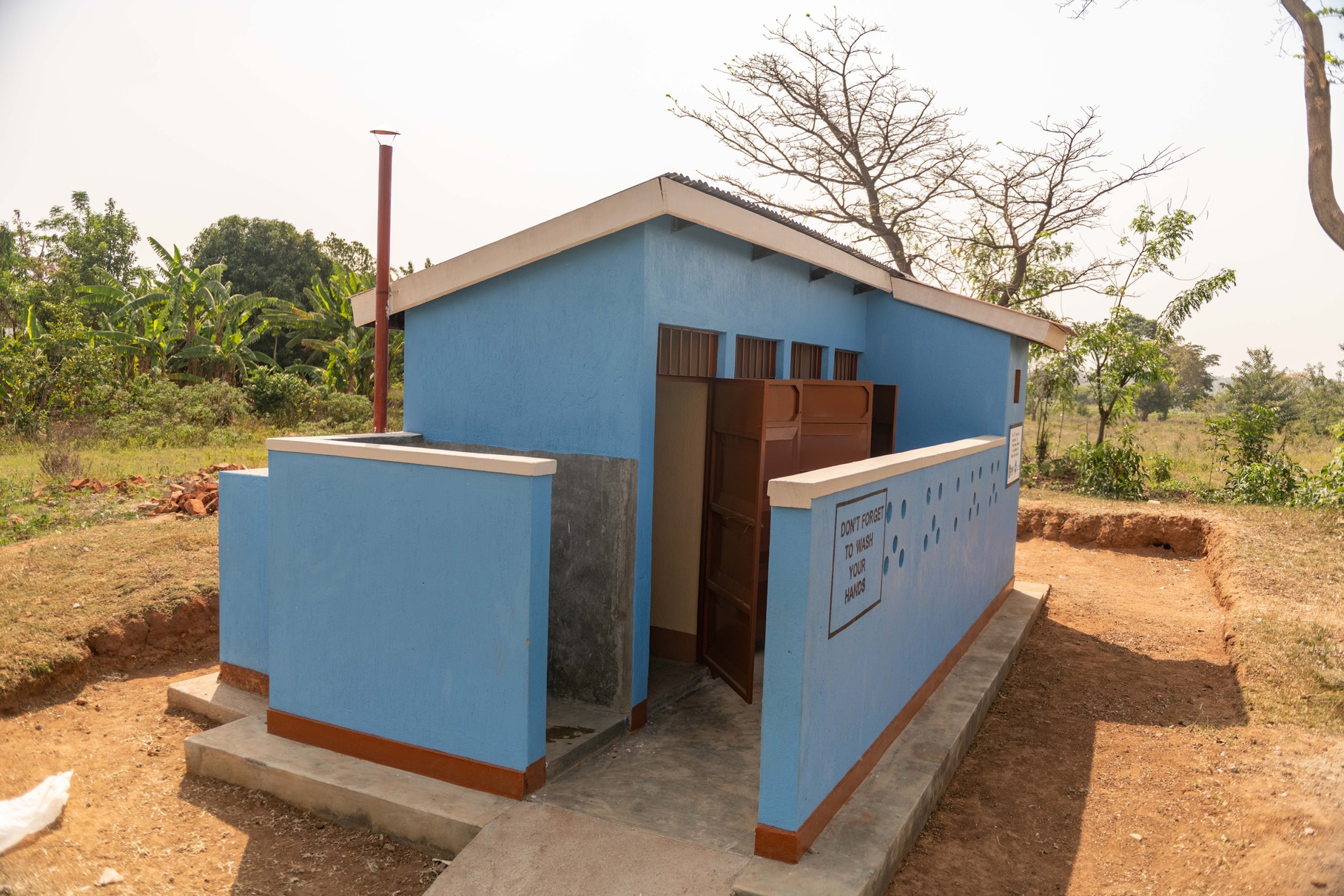 A newly constructed VIP latrine at Nyagoke primary school