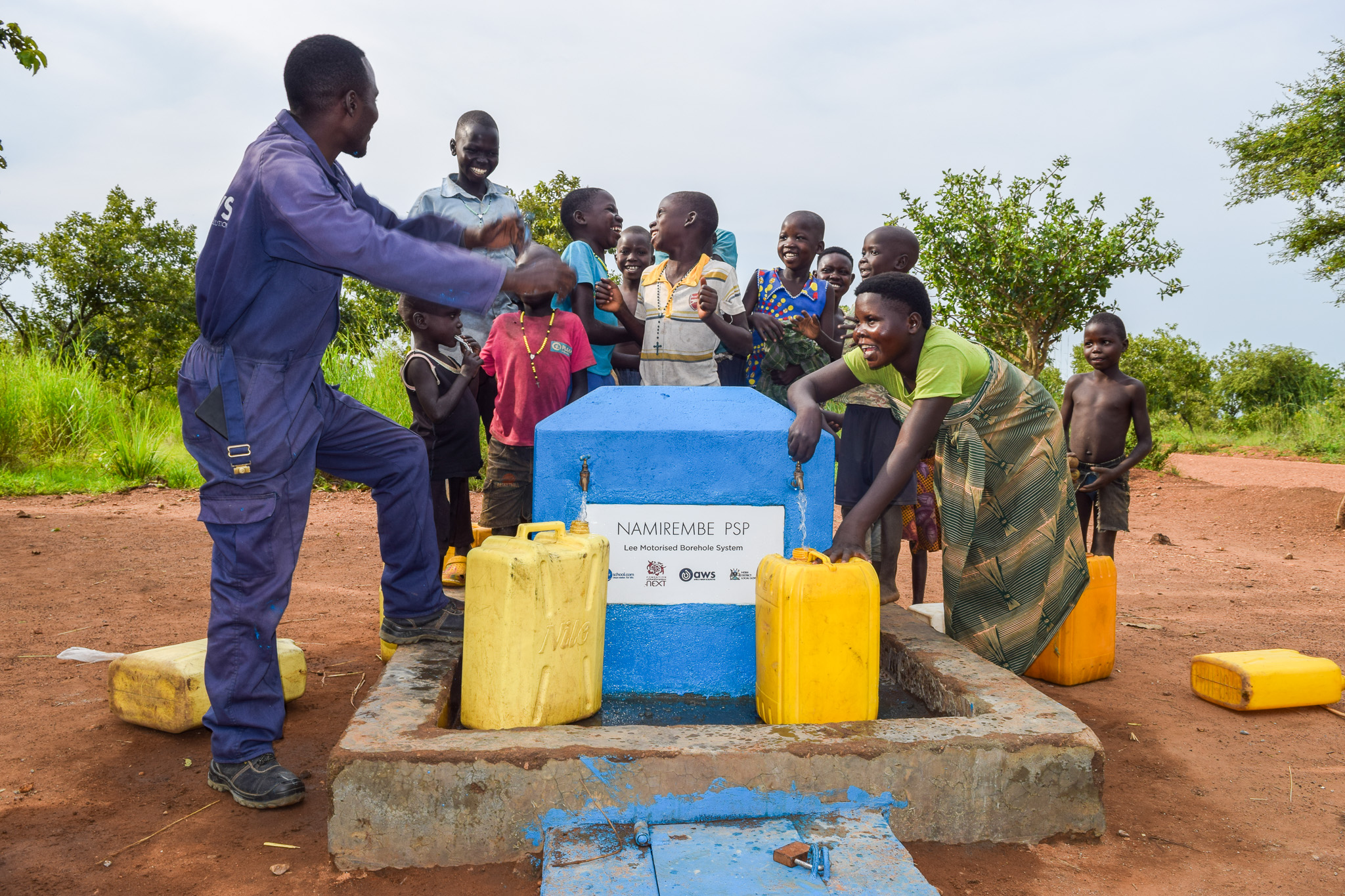 Community members fetching water from Namirembe psp
